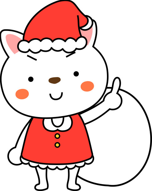 柴犬圣诞老人的情感表达图片下载