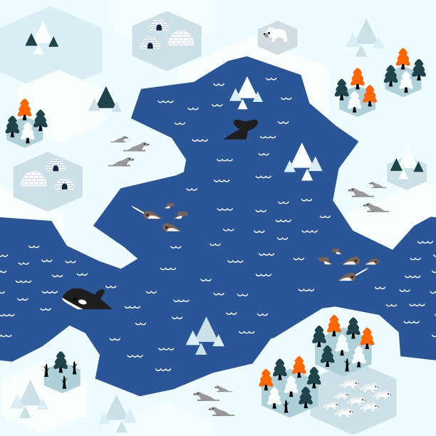 无缝北极地图模式(变体A)图片下载