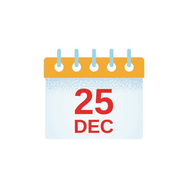 圣诞日历图标矢量素材：12月25日图片下载