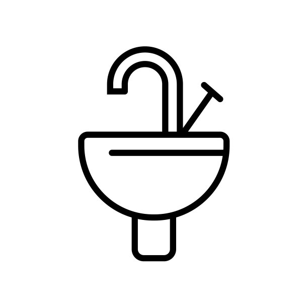 水槽图标矢量孤立在白色背景，水槽标志图片下载