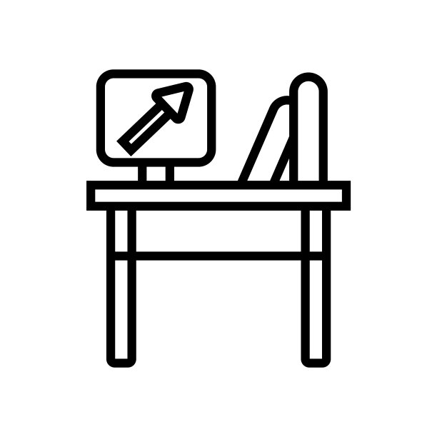 桌面图标矢量孤立在白色背景，桌面标志图片下载