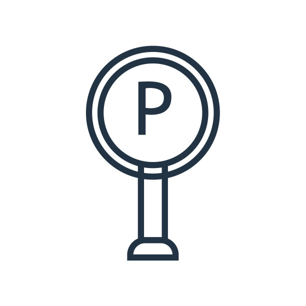 停车区域图标矢量孤立在白色背景，停车区域标志图片下载