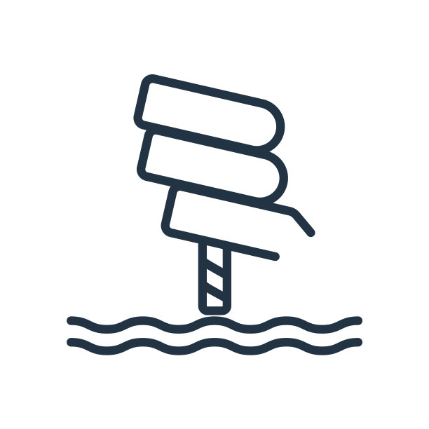 水上乐园图标矢量孤立在白色背景，水上乐园标志图片下载