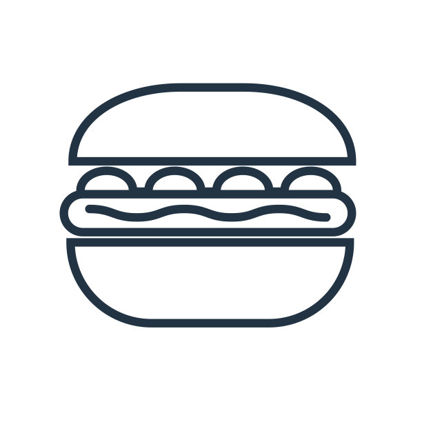 快餐图标矢量孤立在白色背景，快餐标志图片下载