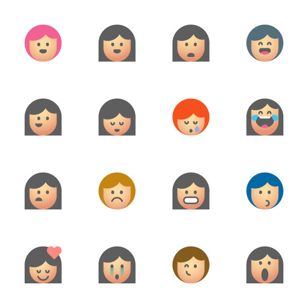 女性头像图标集图片下载