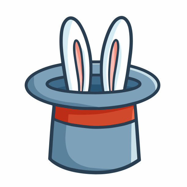 兔子耳朵从魔术师的帽子里出来图片下载