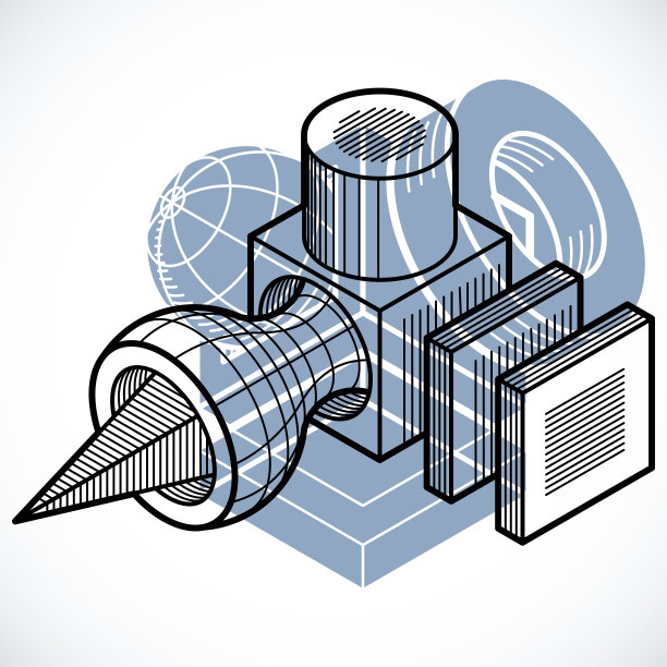 抽象矢量几何形式，三维创意形状。图片下载