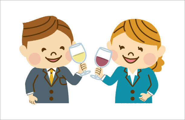 工人们用葡萄酒敬酒图片下载