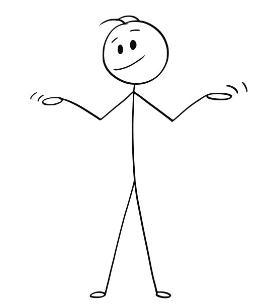 卡通人物或商人张开双臂，以无辜或不理解的姿态图片下载