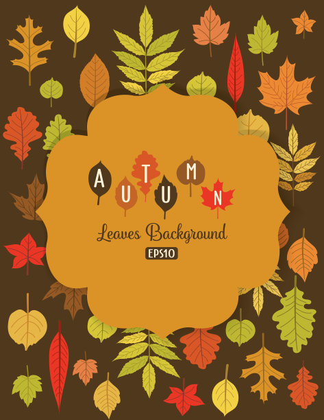 秋叶背景与复制空间图片下载