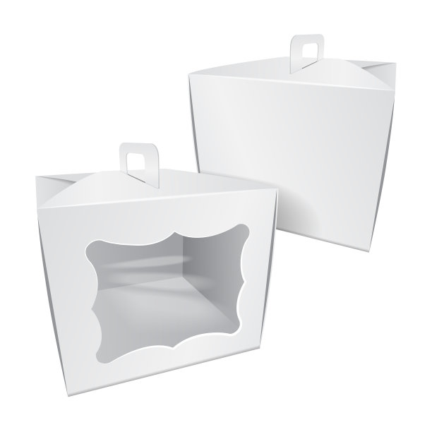 纸板蛋糕白盒子。适用于快餐、礼品等。带包装。矢量模型。模板的包图片下载