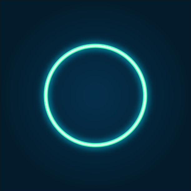 霓虹圆亮蓝色发光的灯光背景设计框架，用于表示矢量插图。图片下载