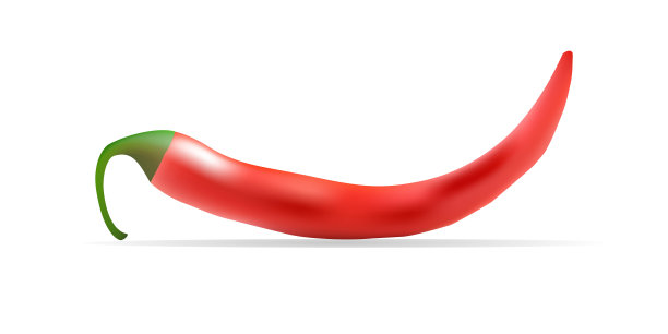真实的红辣椒自然辣椒，孤立的图像与阴影矢量插图。图片下载