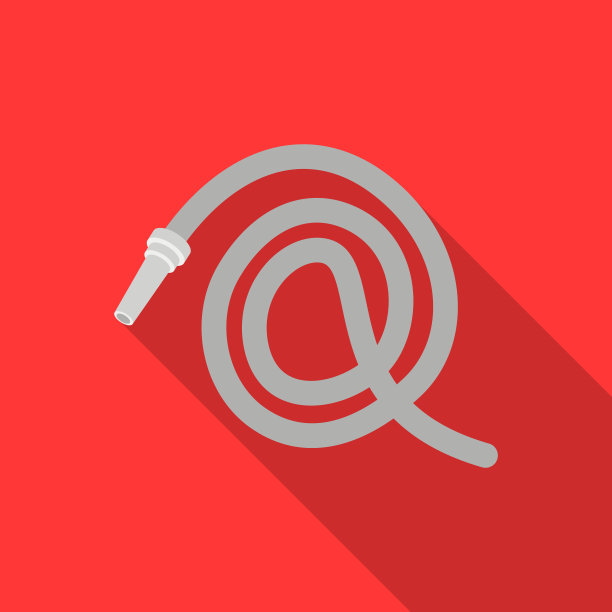 软管图标矢量图标平坦。单剪影消防设备图标从消防部门的大平面网图片下载