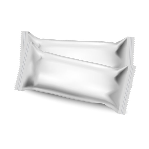 逼真的食品零食枕头袋。模拟。向量素材图片