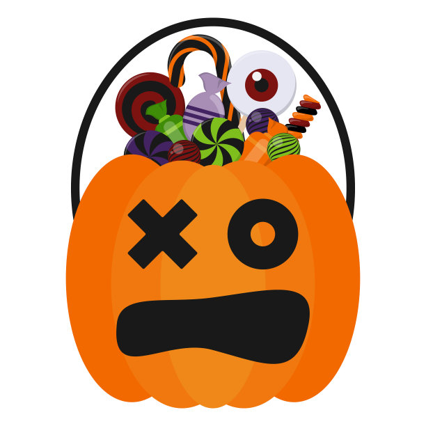 万圣节糖果桶和糖果图片下载