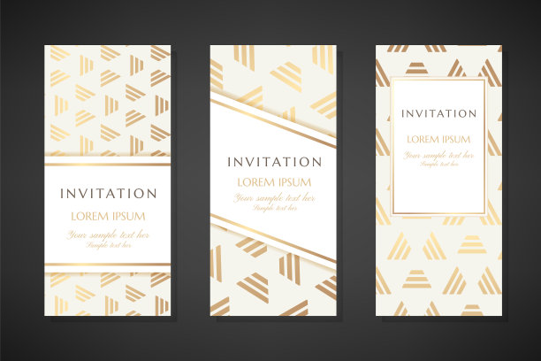 带条纹三角形的插图。邀请模板。封面设计与装饰品。图片下载