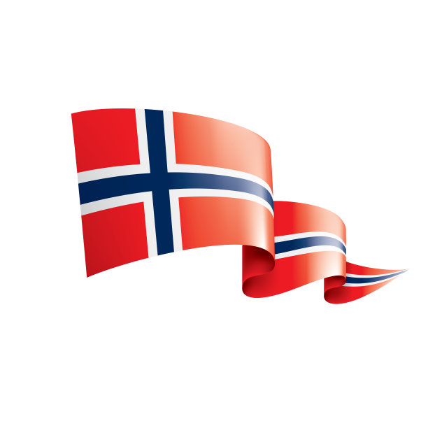 挪威国旗，矢量插图在白色的背景图片下载