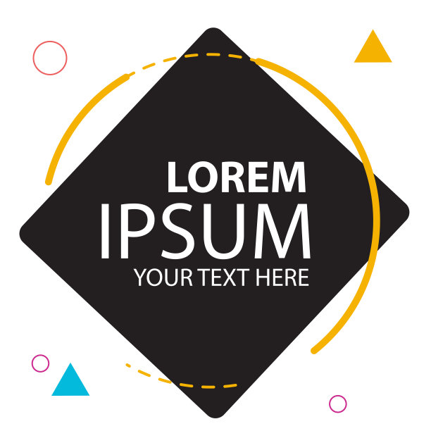 现代旗帜黑方圆设计矢量形象图片下载