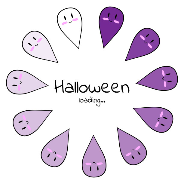 矢量插图。万圣节加载。下载。黑色文本图片下载