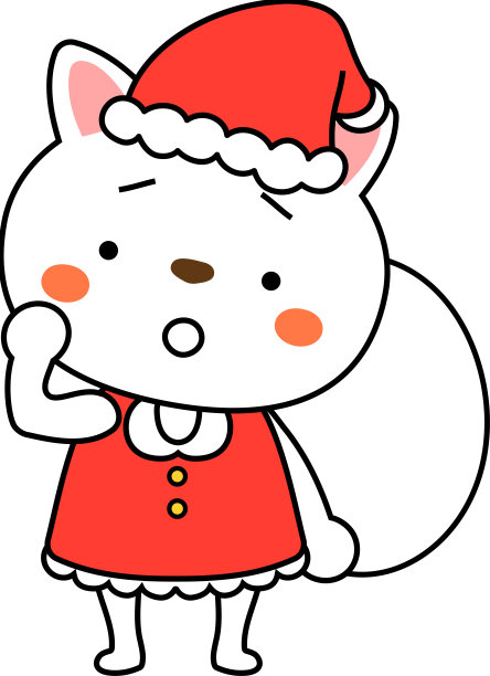 柴犬圣诞老人的情感表达图片下载