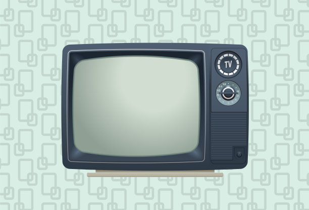 电视设备复古矢量图片下载