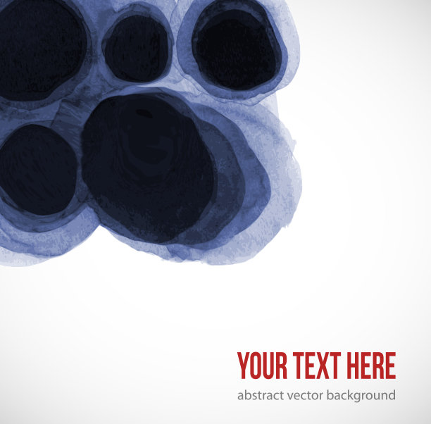 抽象的蓝色水墨画在白色的背景。传统的日本水墨画。素材图片