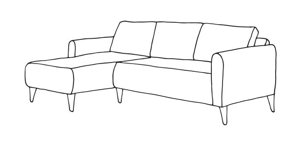 白色背景上的沙发孤立。矢量插图在一个草图风格。图片下载
