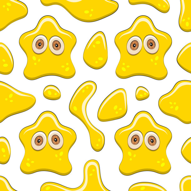 无缝颜色图案与黄色果冻特性。矢量动画背景。图片下载