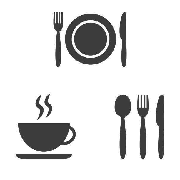 一组咖啡馆图标在白色的背景。图片下载