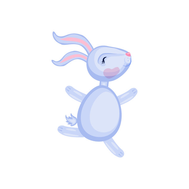 卡通可爱的矢量兔孤立在白色上奔跑，彩色插图野兔，农民家的小动物，字符设计的贺卡，儿童邀请，字母表的创作，宝宝送礼会图片下载