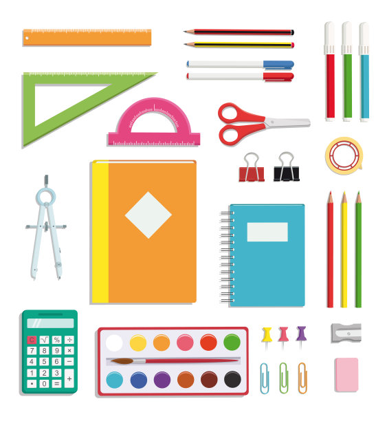 学校用品集图片下载