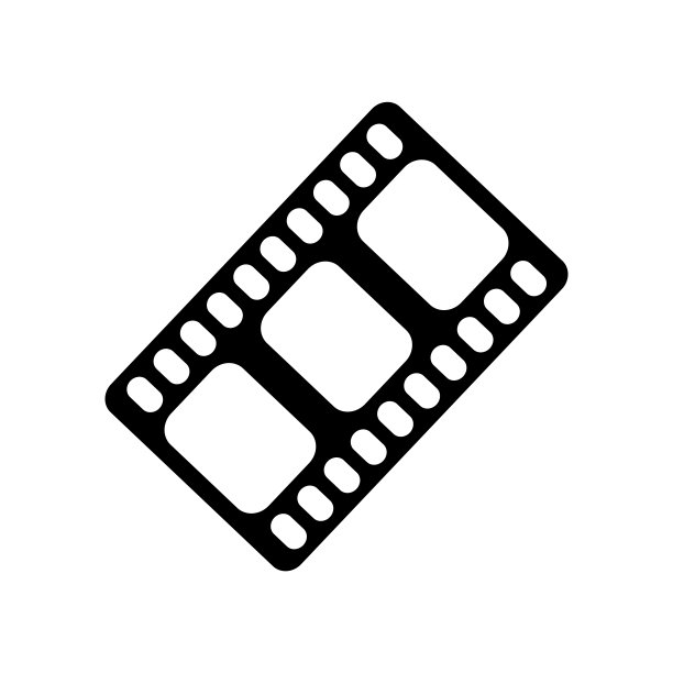 薄膜带黑色图标向量符号和符号孤立的白色b图片下载