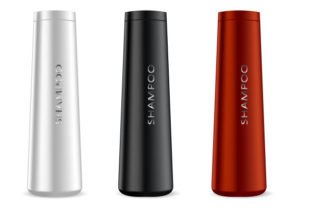 奢侈品化妆品广告，优质塑料包装霜，洗发水，沐浴露隔离在白色背景。HQ 3d矢量图。图片下载