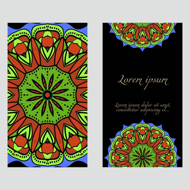 复古请柬或婚礼卡片。向量illustatration。前面和后面图片下载