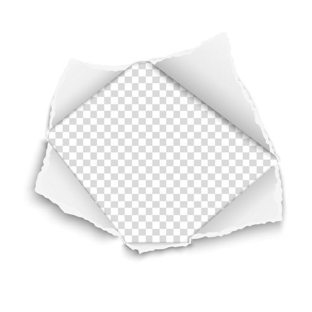 撕边的白纸撕洞，柔和的阴影和透明的背景。损坏的表。矢量模板纸设计。图片下载