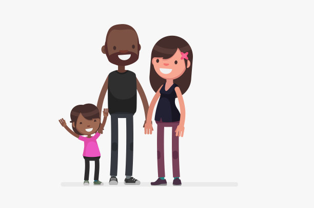 幸福家庭孤立矢量插图图片下载