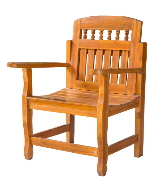 古色古香的木椅孤立在白色的小路上图片下载