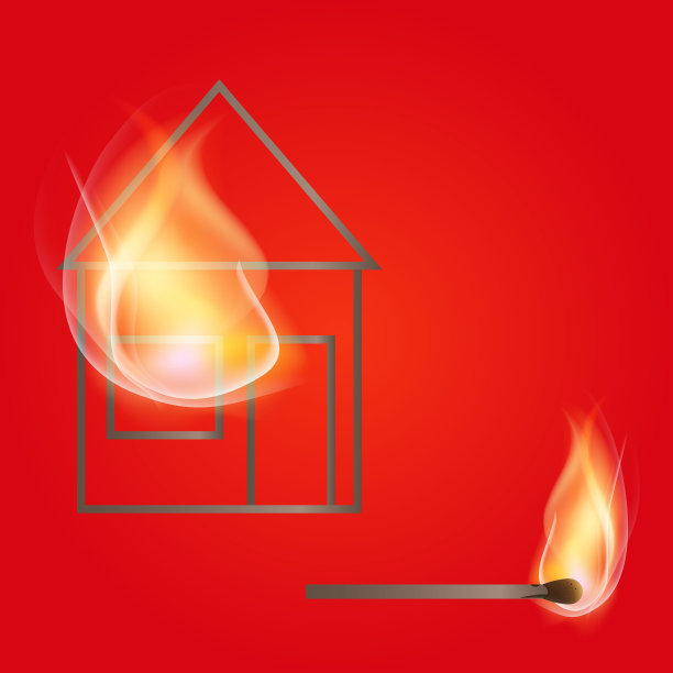 屋内之火如火柴。现实的向量图片下载
