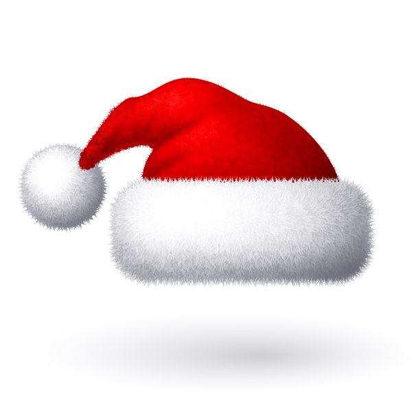 现实的圣诞老人帽孤立在白色的背景图片下载