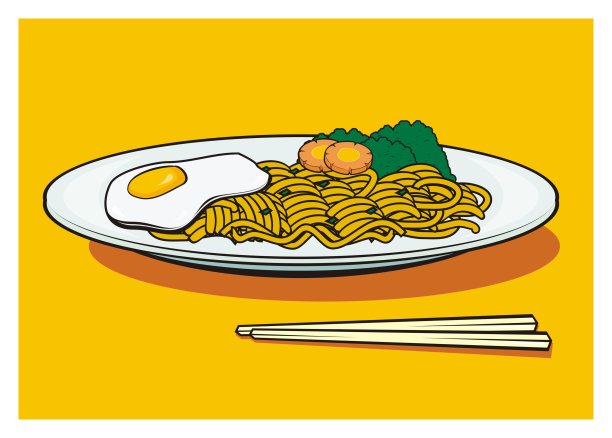 炒面，多加点鸡蛋和蔬菜图片下载