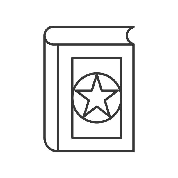 魔法书，万圣节相关图标，轮廓设计可编辑笔画图片下载