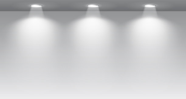 画廊内部与照明聚光灯-股票向量图片下载