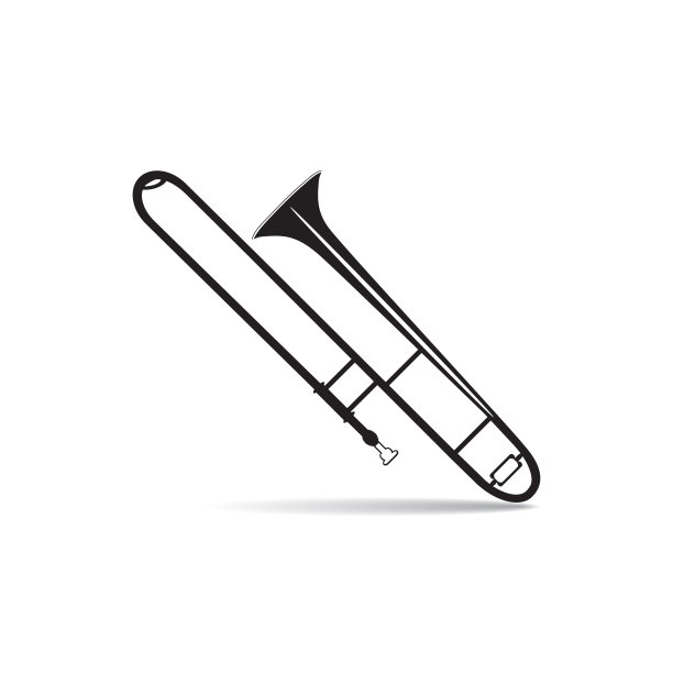 黑色长号矢量插图图片下载