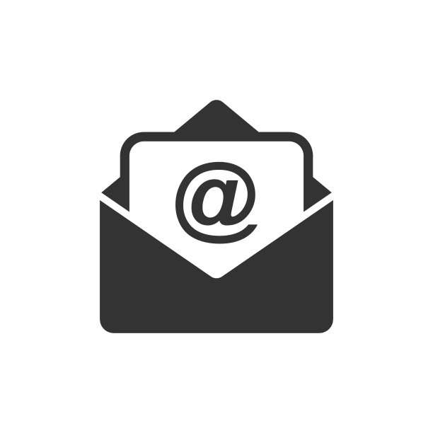 扁平风格邮件信封图标，电子邮件消息矢量图，白色背景邮箱电子邮件业务概念图片下载