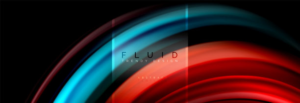 流体颜色抽象背景彩色海报，黑色扭曲液体设计，彩色大理石或塑料波浪纹理背景，商业或技术展示或web小册子封面布局的彩色模板，壁纸图片下载