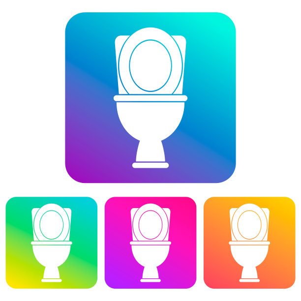 厕所图标是一个带有渐变的正方形。图片下载