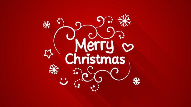 圣诞快乐祝福扁平插画图片下载