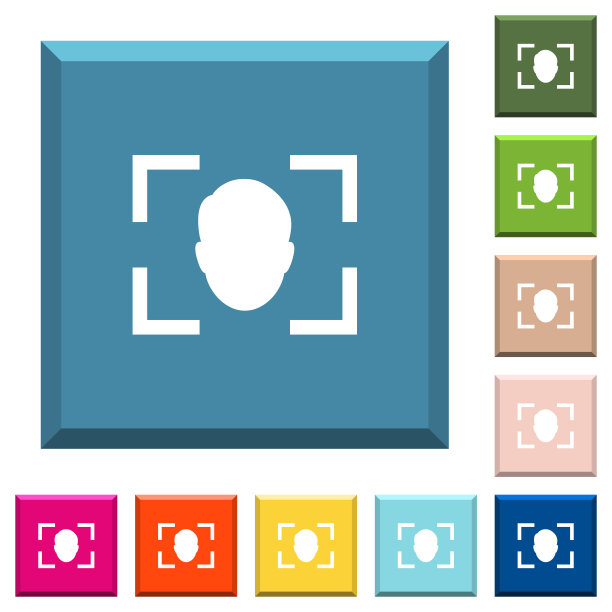 相机自拍模式白色图标上的边缘方形按钮图片下载