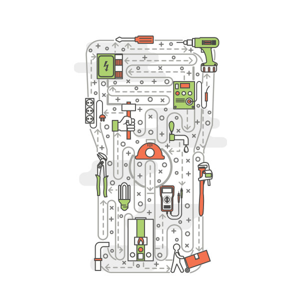 矢量细线艺术工作者海报横幅模板图片下载